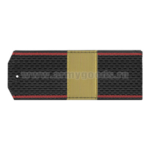 Погоны черн. красный кант с нашитым латунным галуном (ст. сержант) на пластике