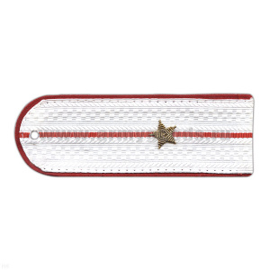 Погоны Полиции (ОВД) белые с красн. кантом (на рубашку) канитель (мл. лейтенант)