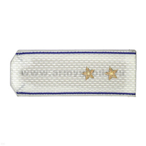 Погоны белые с вас. кантом, вышит. канителью (прапорщик)