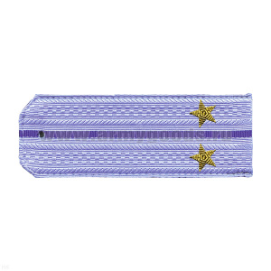 Погоны ФСБ нов/обр голуб. с 1 вас. просв. на рубашку, вышит. канителью (лейтенант)