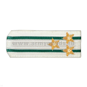 Погоны ПС ст/обр белые с 2 зел. просв., вышит. канителью (полковник)