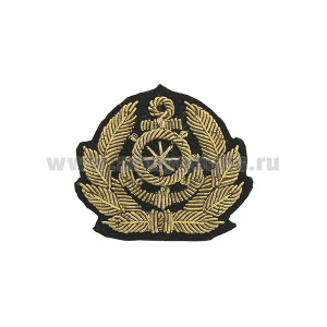 Кокарда канит. лат. Яхтсменская (якорь со штурвалом, 5 листиков)