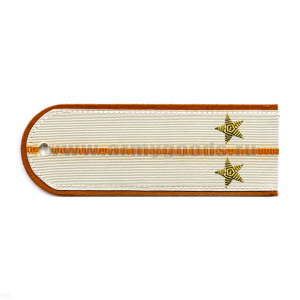 Погоны МЧС белые с оранж. кантом, вышит. канителью (лейтенант)