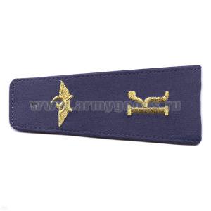 Погоны гражд. авиации, вышит. металлиз. нитью, синие "К" (4-хугол.)