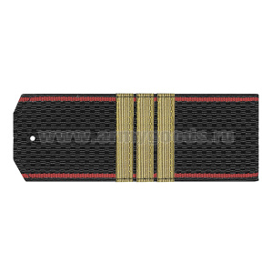 Погоны черн. красный кант с нашитым латунным галуном (сержант) на пластике