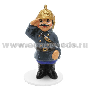Фигурка гипсовая Пожарный (на подставке, в цилиндрической упаковке)