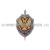 Значок мет. ФСБ с накладным орлом РФ (мельхиор, хол. эм.) на закрутке
