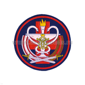 Шеврон пластизолевый ВМедА (военно-медицинская академия) син. (кругл.)