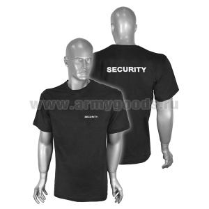 Футболка с надп. белой краской черн. SECURITY