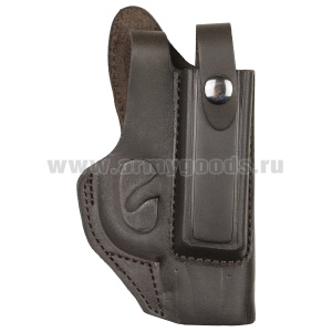 Кобура под ПМ формованная с запасной обоймой ПК-24 коричневая