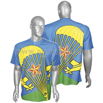 Футболка цветная (сетка) ВДВ (парашют со звездой)