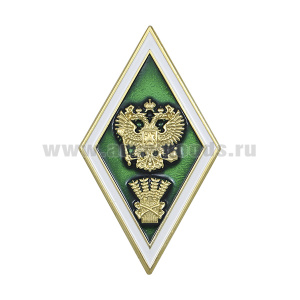 Значок мет. Ромб Высшее сельскохозяйственное образование (латунь)