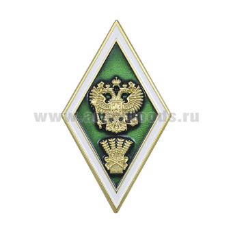 Значок мет. Ромб Высшее сельскохозяйственное образование (латунь)
