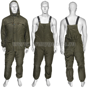 Костюм зим. серия "H&S" оливковый (фольгированный подклад на куртке и полукомбинезоне)