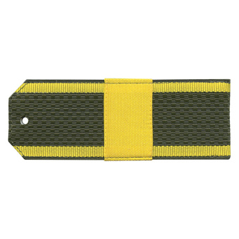 Погоны оливк. желтый кант (курсантские) с нашитым желт.шелковым галуном (ст. сержант) на пластике