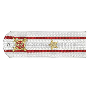 Погоны «машинная вышивка» Полиция без канта белые с вышит. эмблемой (майор) пластик