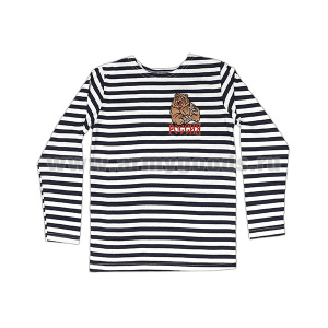 Тельняшка лет. синяя с вышивкой на груди Россия (медведь) детская