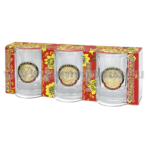 Стопки стеклянные (3x50 мл) с накладками Ветеран ВМФ