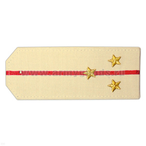 Погоны «машинная вышивка» из рубаш. ткани крем. с 1 вышит. красн. просв. с вышит. звездами (ст. лейтенант)