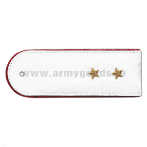 Погоны «машинная вышивка» из рубаш. ткани Полиция белые с вышит. звездами  (прапорщик)