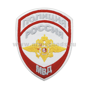 Шеврон вышит. Полиция МВД (общий) нов/обр (приказ №777 от 17.11.20) белый