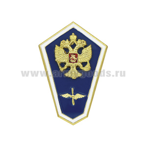 Значок мет. "Гробик" Среднее авиационно-техническое образование (латунь, хол.эм. с накладкой) эконом