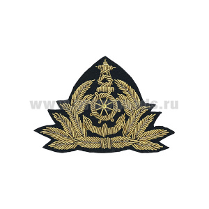 Кокарда канит. лат. Морской флот (штурвал, 7 листиков, со звездой)