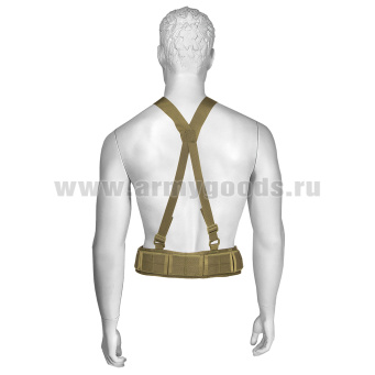 Пояс тактический малый с лямками и мет. пряжкой-"коброй" песочный