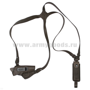 Кобура оперативная под ПМ горизонтальная с запасной обоймой и пружиной для скрытого ношения ОК-2/2Н (коричневая)