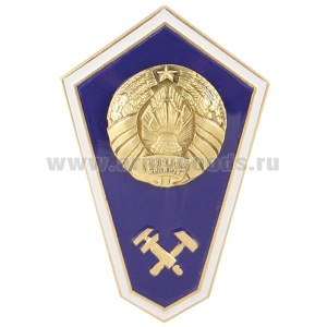 Значок мет. "Гробик" РБ Среднее техническое образование (латунь, хол.эм. с накладкой)