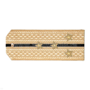 Погоны ВМФ крем. с 1 черн. просв., вышит. канителью (капитан)