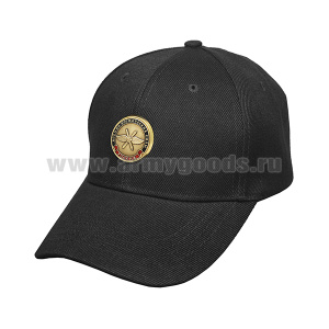 Бейсболка простая черная с мет. накладкой ВКС