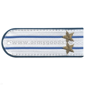Погоны Юстиция н/о белые (васильк. кант) 2 васильк. пр. вышит. канителью (подполковник)