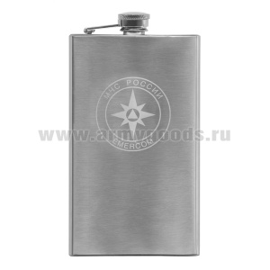 Фляга нерж/ст с лазерной гравировкой МЧС (8, 9 или 10 OZ;  240, 270 или 300 мл)