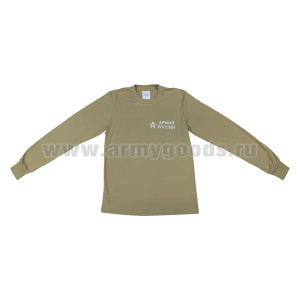 Фуфайка лет. х/б кулирка песочная нов/обр с надп. белой краской Армия России (со звездой) к костюму офисному детская