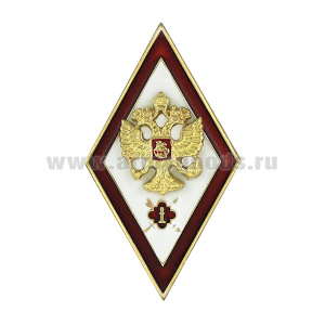 Значок мет. Ромб Академия ФСИН (красный кант) хол эм, накладка