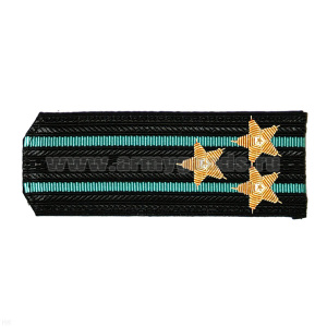 Погоны черн. с 2 зел. просв., вышит. канителью (полковник)