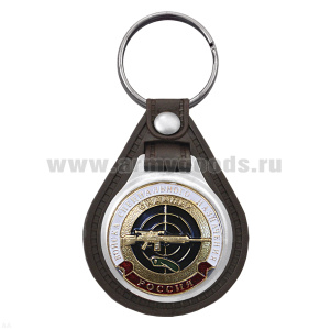 Брелок с эмблемой на виниловой подкладке Войска спецназ Снайпер (оливковый берет)