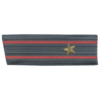 Погоны серые 2 красн. пр., вышит. канителью (майор) со скосом