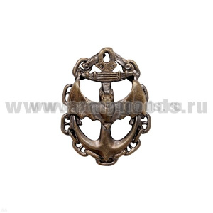 Значок мет. Летуч. мышь на якоре, в цепи, без глобуса (литье)