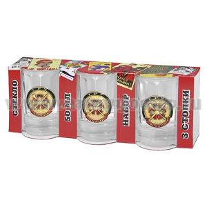 Стопки стеклянные (3x50 мл) с накладками ГРУ