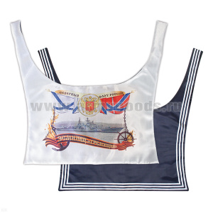 Гюйс ДМБ с рисунком Эсминец Гремящий СФ (сублимация) шелк темный