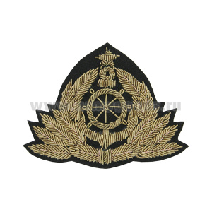 Кокарда канит. лат. Морской флот (штурвал, 8 листиков, со звездой)