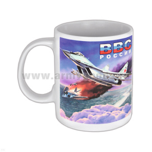 Кружка фарф. (0,3 л) ВВС России (2 самолета над морем)
