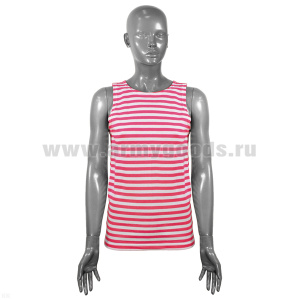 Майка-тельняшка интерлок розовая (беленая)