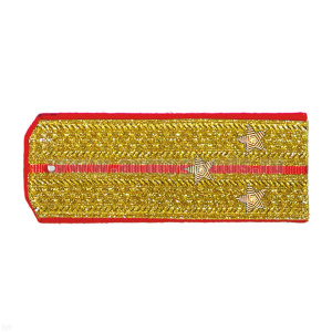 Погоны парадные золотые (металлиз.) с 1 красн. просв., вышит. канителью (ст. лейтенант)