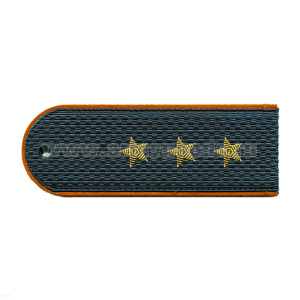 Погоны МЧС серо-синие с оранж. кантом на китель, вышит. канителью (ст. прапорщик)