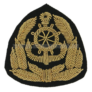 Кокарда канит. лат. Морской флот (якорь со штурвалом, 5 листиков, без звезды)