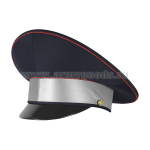 Фуражка с высокой тульей ДПС (Полиция) темно-синяя с красным кантом со светоотражающей полосой
