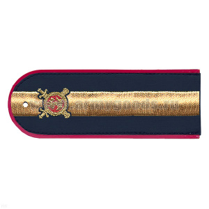 Погоны «машинная вышивка» из рубаш. ткани Полиция темно-синие с вышит. эмблемой (старшина) пластик